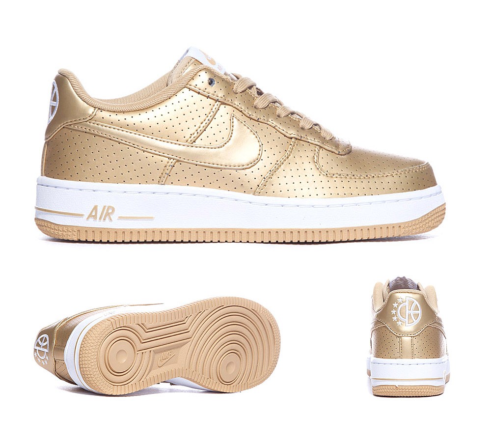 Women Nike Junior Air Force 1LV8 Trainer | Metallic Gold / White / Gum