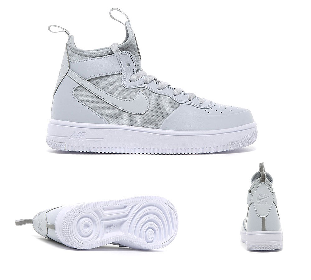Women Nike Junior Air Force 1 Ultraforce Mid Trainer | Pure Platinum